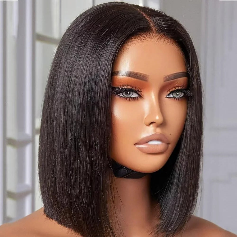 250% Density 7x5 Bone Straight Wear Go Bob Glueless Wigs Human Hair For Women Ready To Go Short Bob Wigs 4x4 Glueless Human Hair