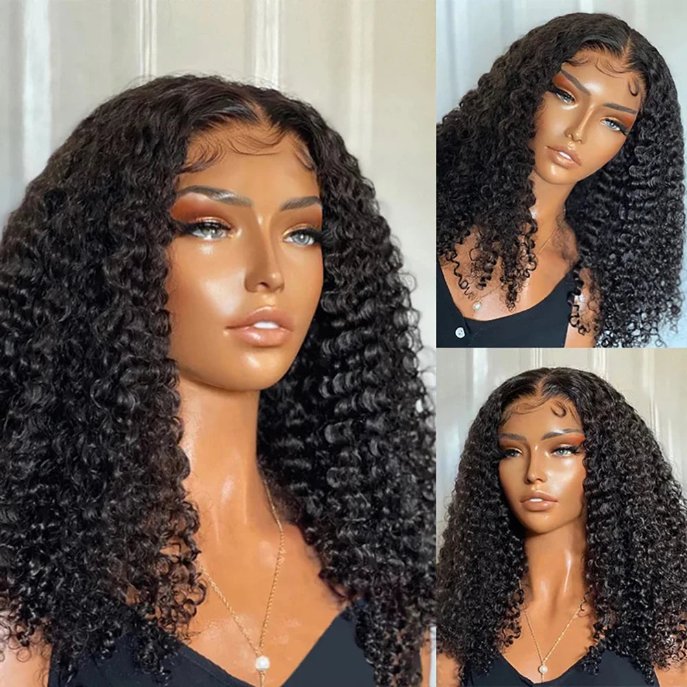 Pre Cut No Glue Deep Wave HD Bob Wigs Curly 6x4 Glueless Wig Human Hair Ready To Wear Water Wave Lace Frontal Wigs Pre Plucked