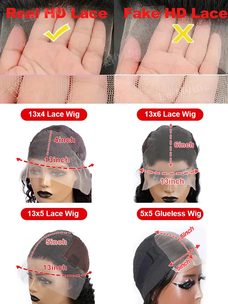 100% Human Hair Wear Go HD 13x6 Body Wave Lace Frontal Wig 30 40 Inch 13x4 Lace Front Wigs Brazilian 5x5 Closure Glueless Water