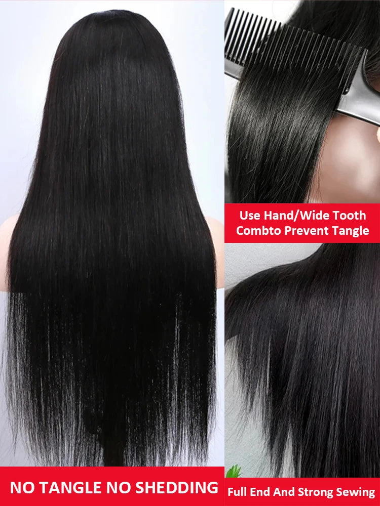 100% Human Hair Bone Straight 13x6 HD Lace Frontal Wigs 5x5 Glueless 30 40 Inch 13x4 Lace Front Wig Black Closure Brazilian Wear