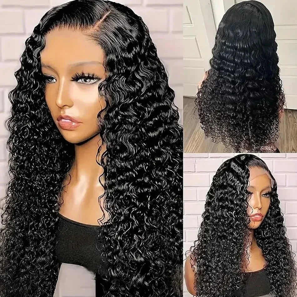 250 Density Deep Wave Lace Front Wig 13x6 Hd Lace Frontal Wig 4x4 13x4 Curly Human Hair Wigs For Women 360 Pre Plucked Lace Wig