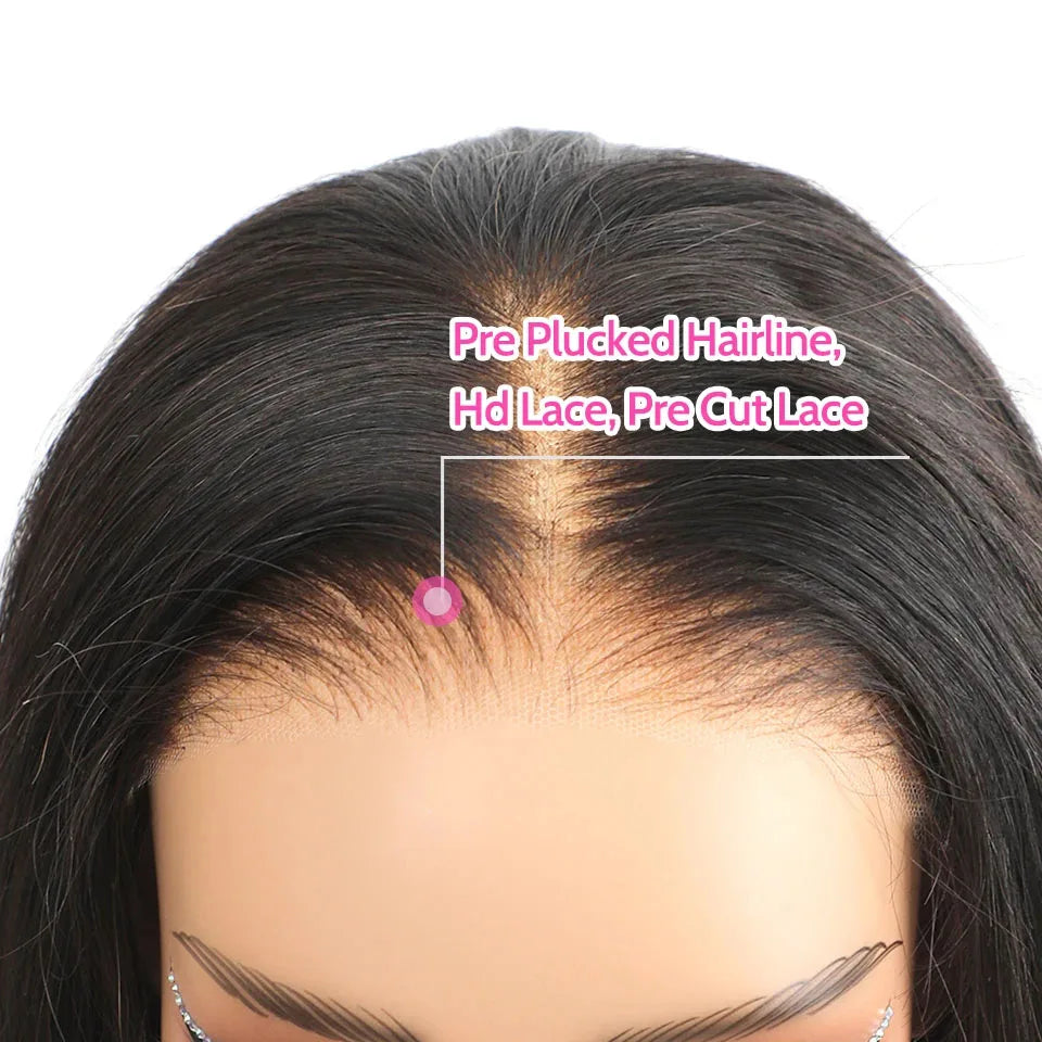 Wear Go Glueless Wig 30 32 Inch Bone Straight 13x6 HD Lace Frontal Wig Ready To Go Human Hair 6x4 HD Glueless Wigs Pre plucked