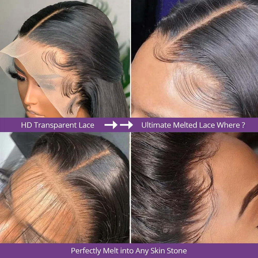 250 Density 30 40 Inch Bone Straight 13x4 13x6 Hd Lace Frontal Wigs For Women 360 Pre Plucked Lace Wig Human Hair Lace Front Wig