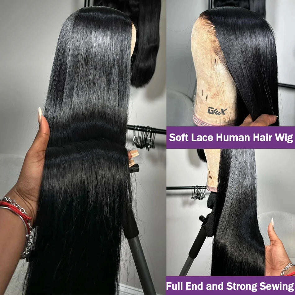 250 Density 13x6 Hd Transparent Human Hair Lace Frontal Wig 13x4 Hd Bone Straight Lace Front Wig 4x4 360 Pre Plucked Lace Wigs