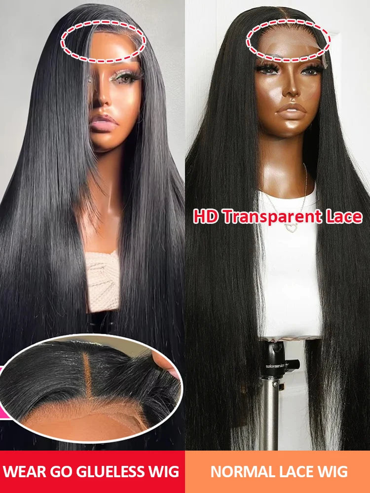 100% Human Hair Bone Straight 13x6 HD Lace Frontal Wigs 5x5 Glueless 30 40 Inch 13x4 Lace Front Wig Black Closure Brazilian Wear