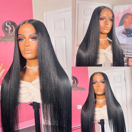 250 Density 13x6 Hd Transparent Human Hair Lace Frontal Wig 13x4 Hd Bone Straight Lace Front Wig 4x4 360 Pre Plucked Lace Wigs