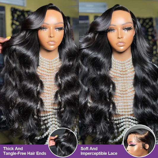 40 inch Ready To Wear 7x5HD Glueless Wigs Human Hair 13x6 HD Body Wave Lace Frontal Human Hair Wigs For Black Women 220 Density
